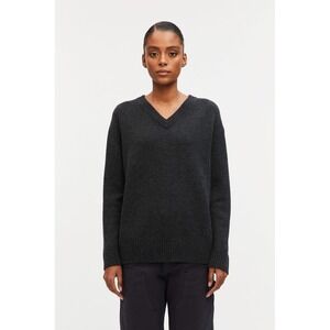 RENGGLI Women's V-Neck Sweater Charcoal‎ Grey XL NIP